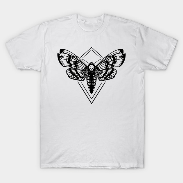 Death Head Moth Gothic Oddity Morbid Strange Gift T-Shirt by JessieJune